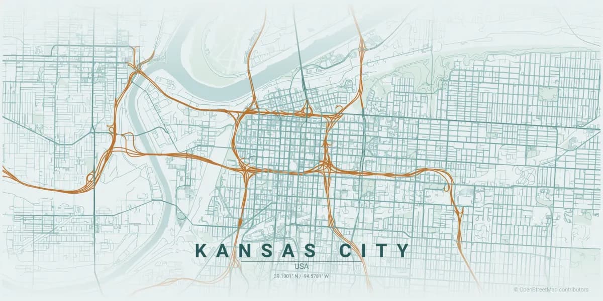 Street map of Kansas City