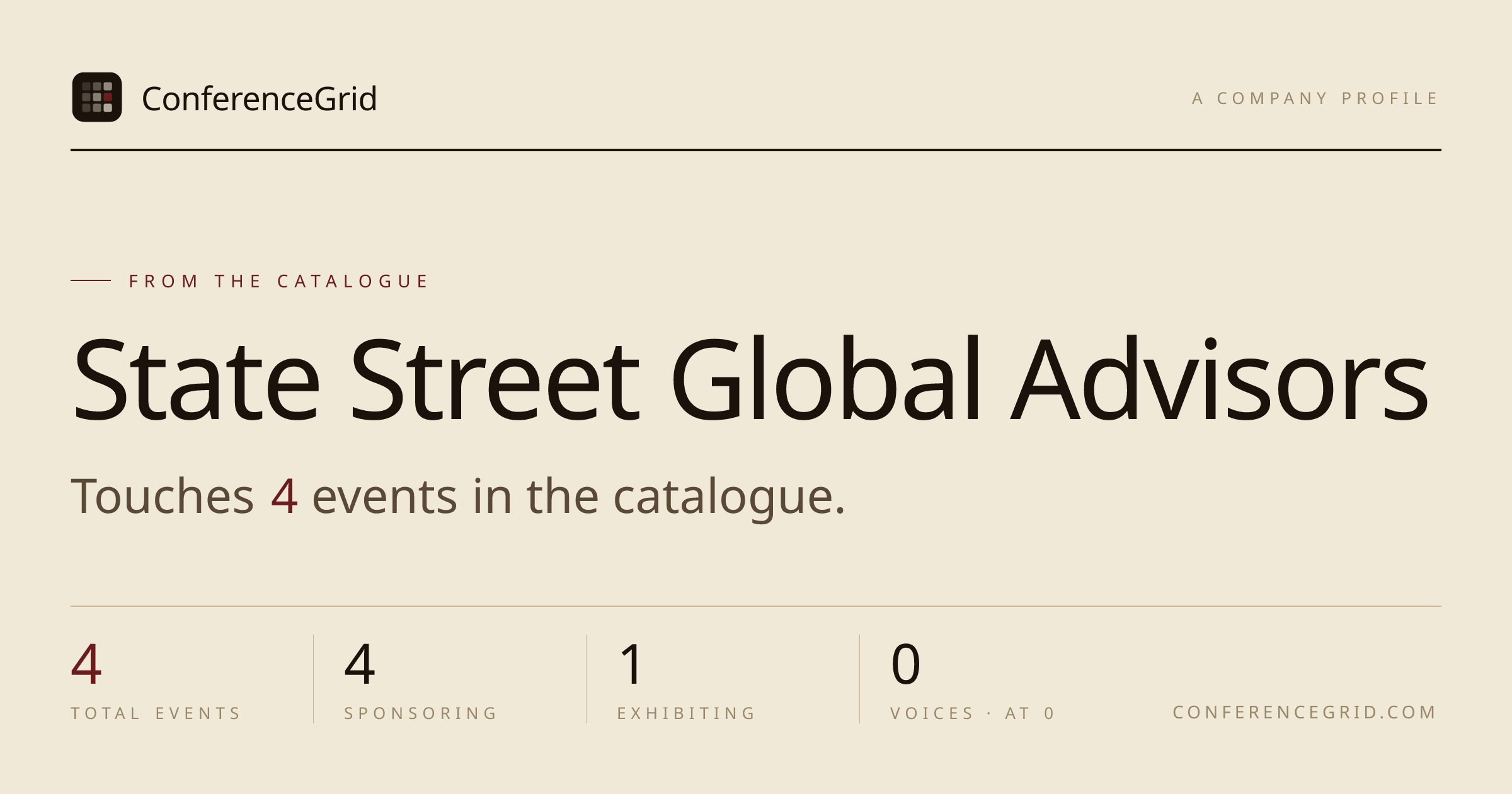 State Street Global Advisors | ConferenceGrid