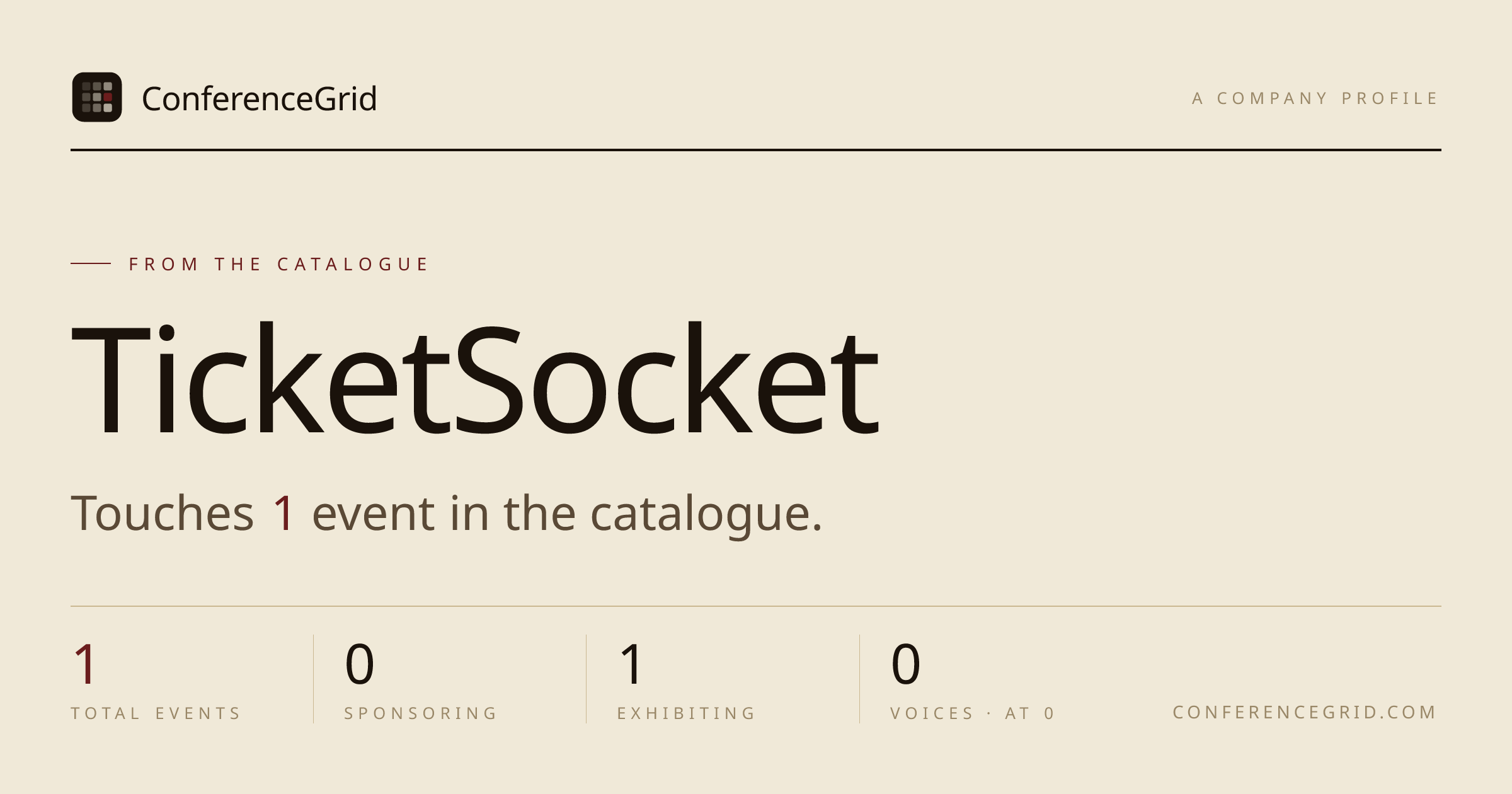 TicketSocket | ConferenceGrid