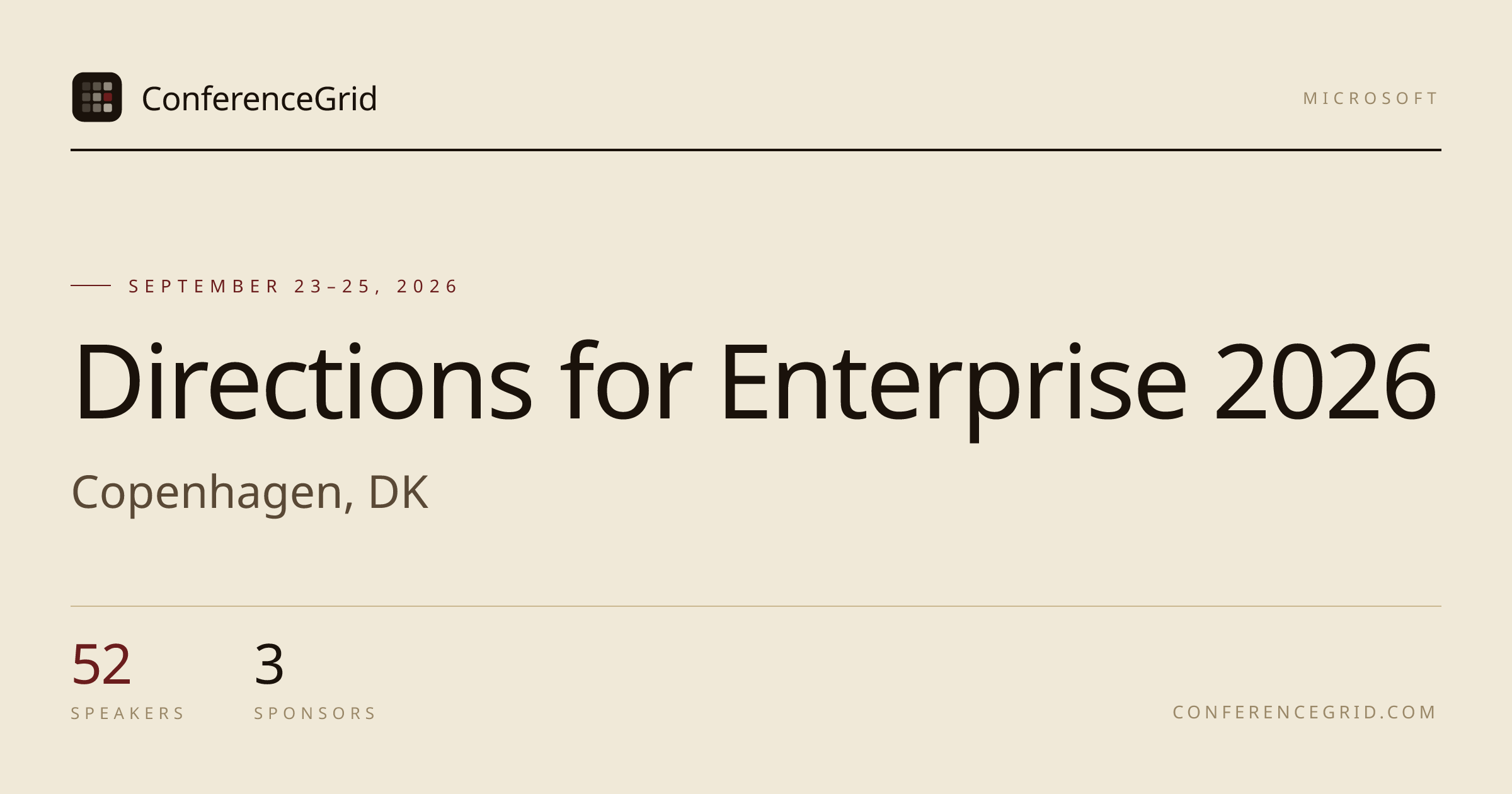 Directions for Enterprise 2026 · Sep 23–25 · Copenhagen