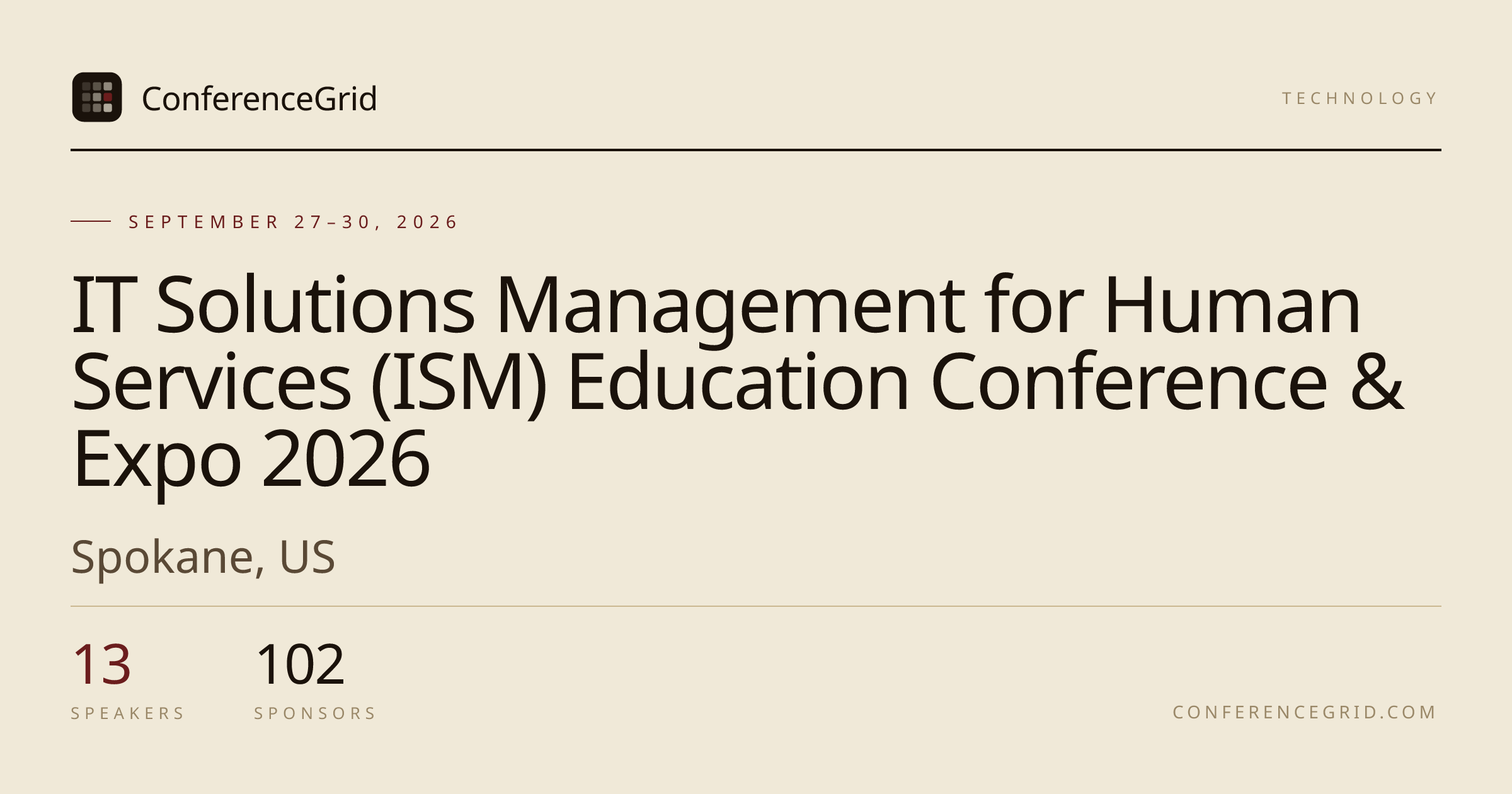 IT Solutions Management for Human Services (ISM) Education Conference…