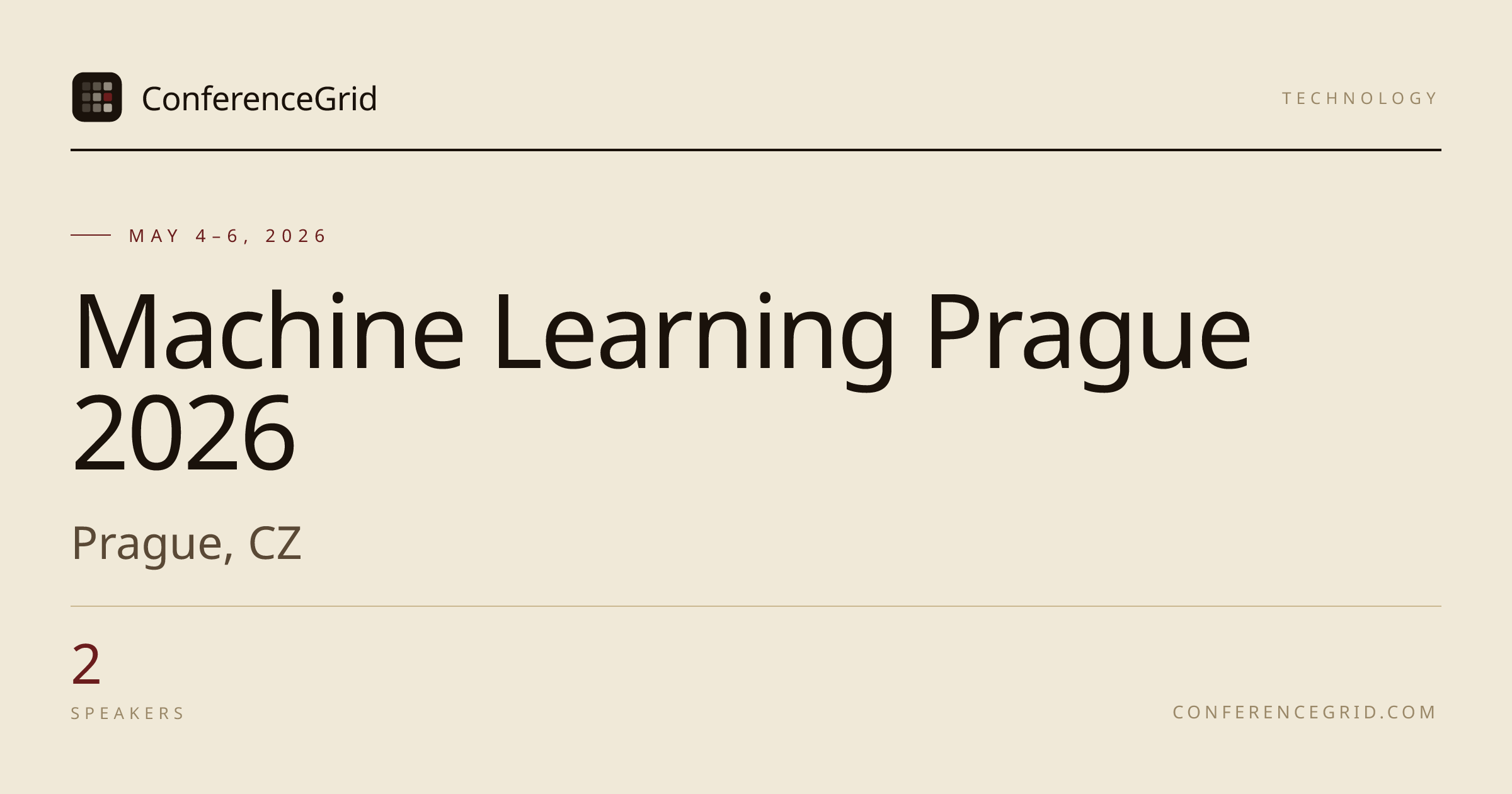 Machine Learning Prague 2026 · May 4–6 · Prague, CZ | ConferenceGrid