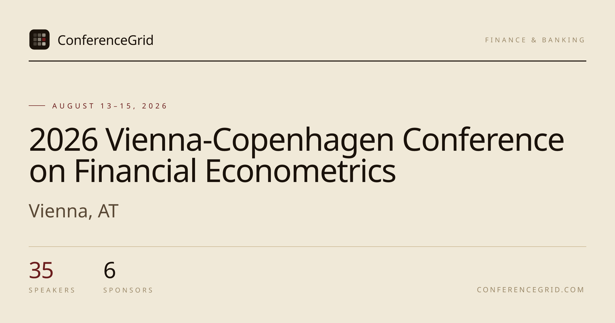 2026 Vienna-Copenhagen Conference on Financial Econometrics