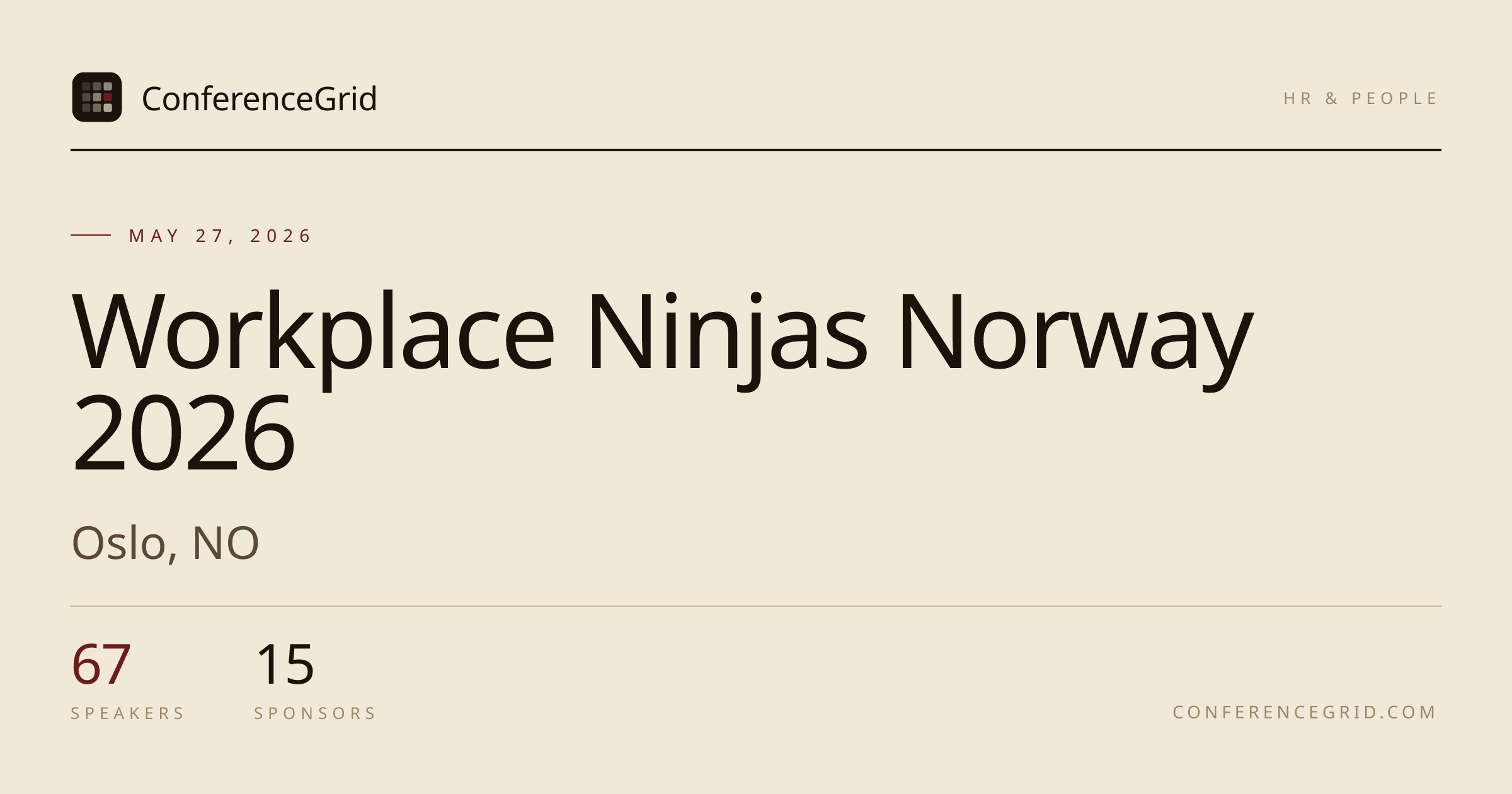 Workplace Ninjas Norway 2026 · May 27 · Oslo, NO | ConferenceGrid
